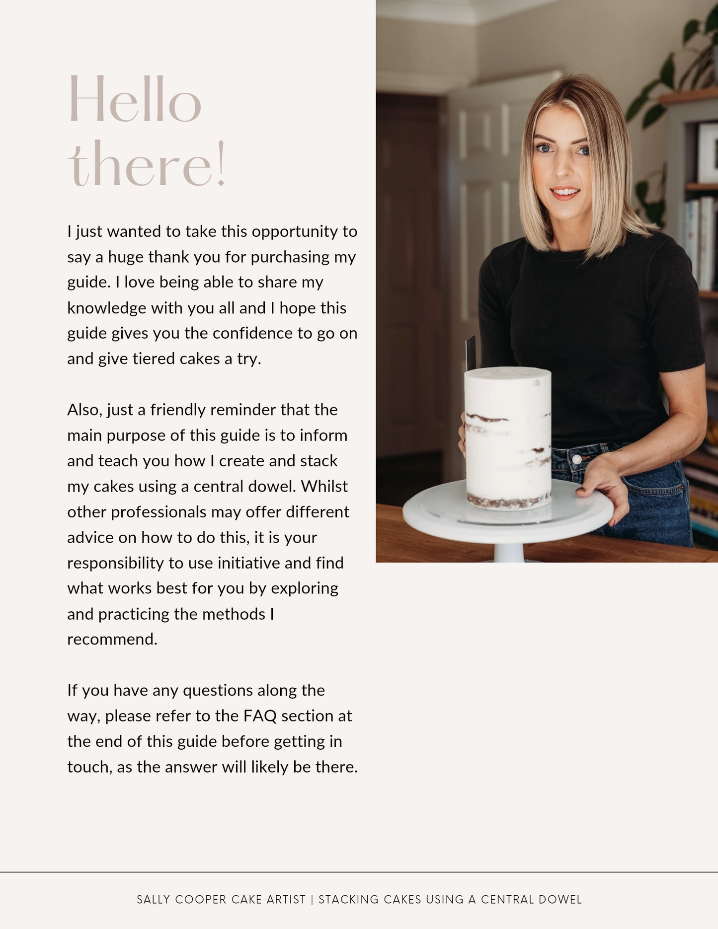 Stacking Cakes Using a Central Dowel by Sally Cooper Cake Artist